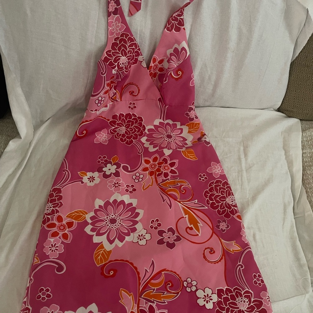 Faith 🩷Passion reversible pink/orange  halter dress size 3 juniors
